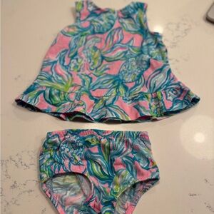 Lilly Pulitzer Pink and Blue Floral Romper